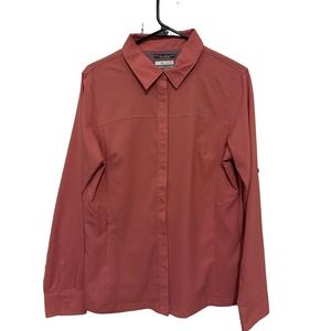 Columbia Omni Shade Woman Button Down Shirt - Size L - Orange